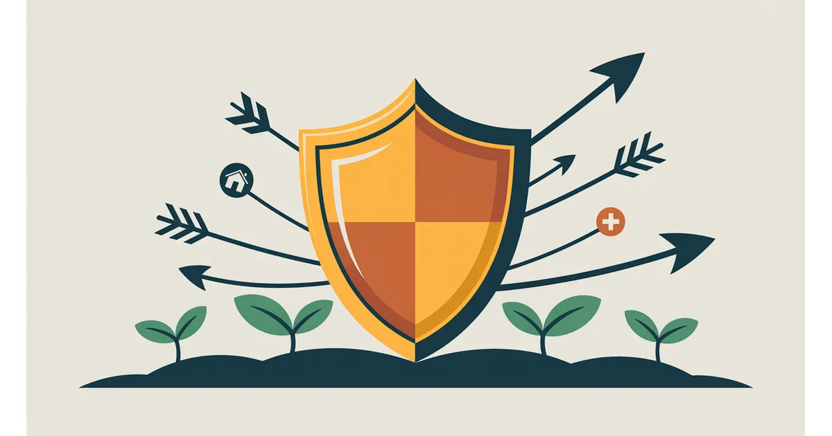 Abstract illustration of steep upward-climbing cost bars towering over a single flat pay line, rendered in muted blues and warm amber, with no text.