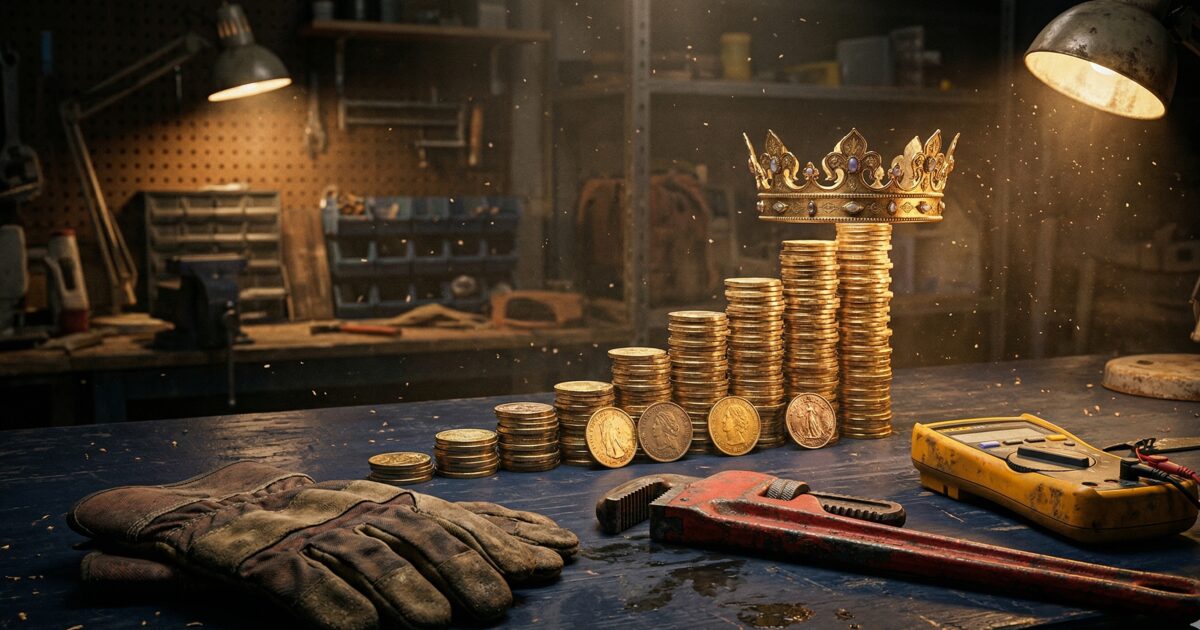 Row of semi trucks at a fleet terminal, representing the CDL to fleet owner wealth building path